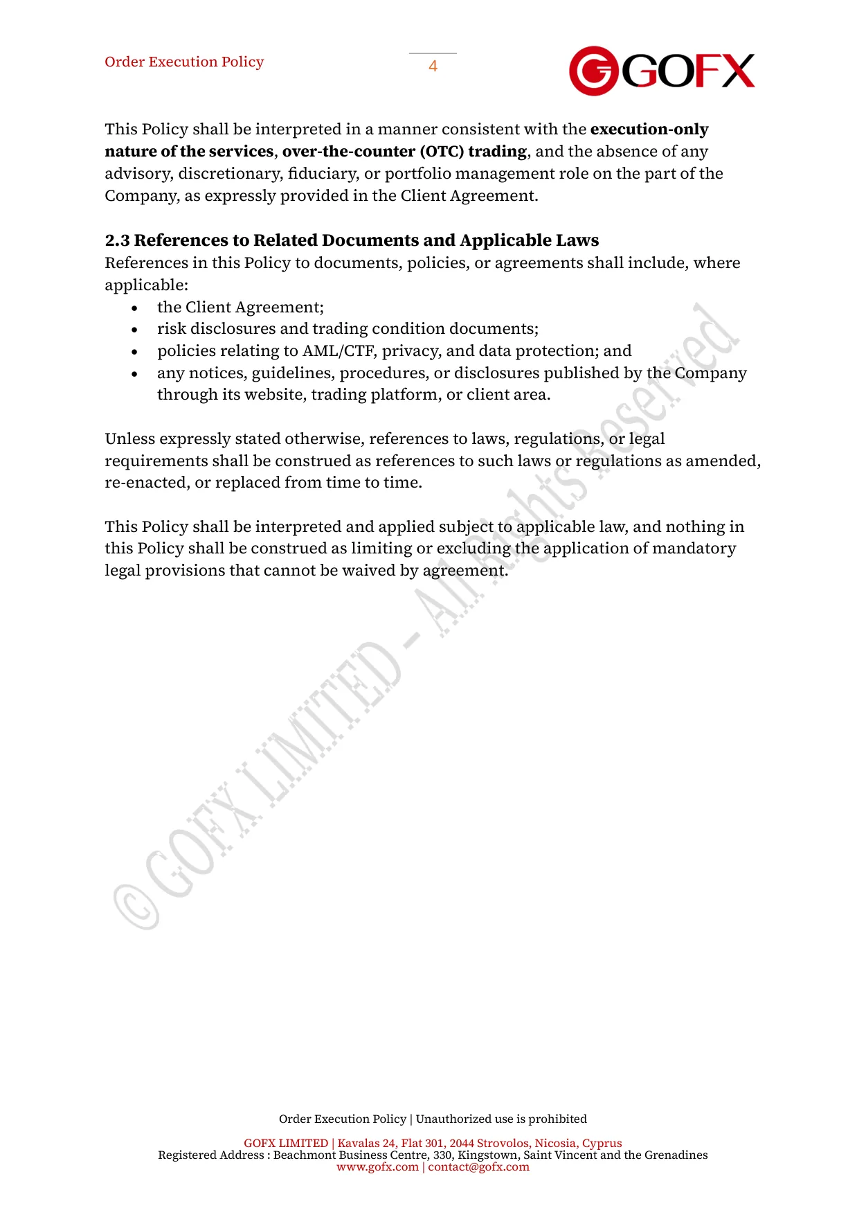GOFX Order Execution Policy page 9