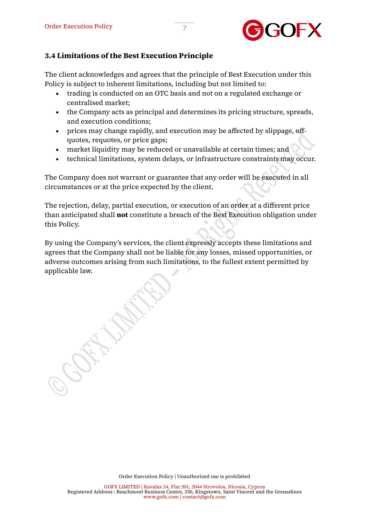 GOFX Order Execution Policy page 12
