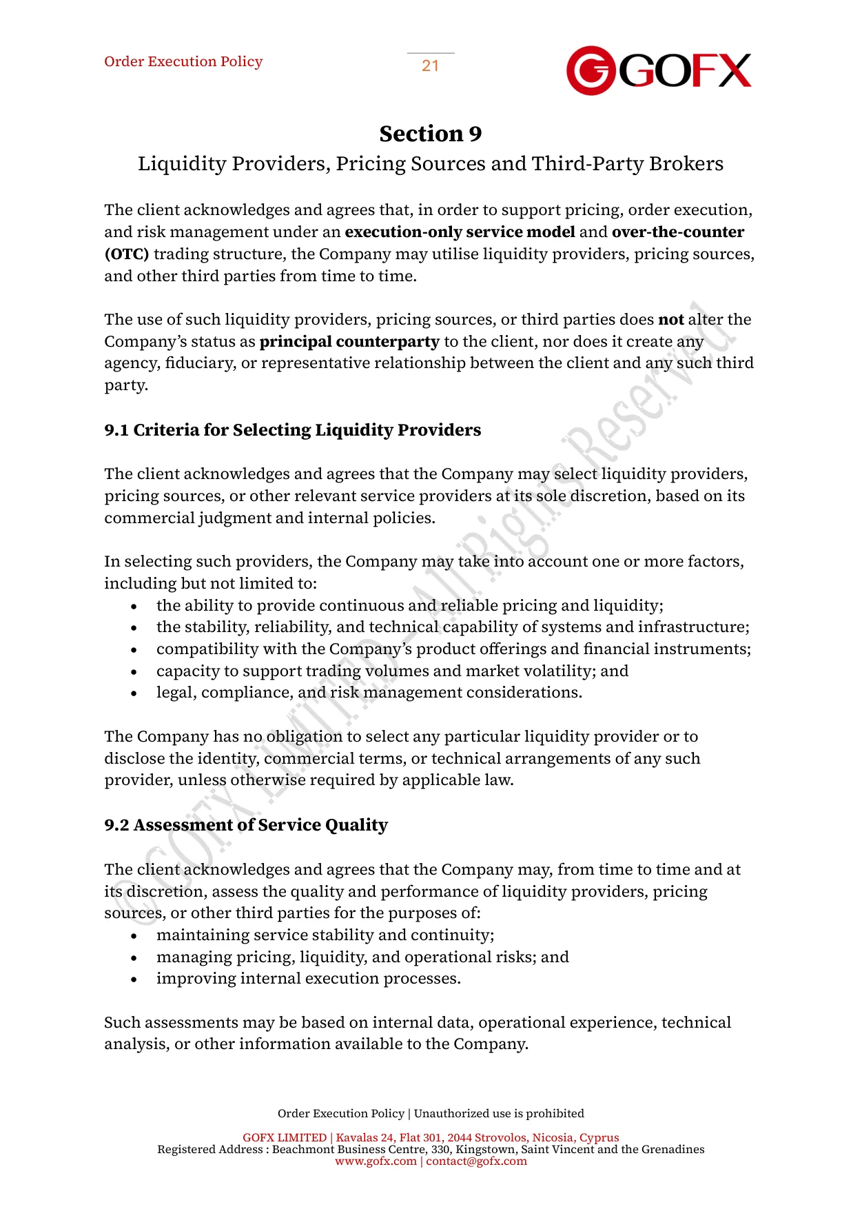 GOFX Order Execution Policy page 26
