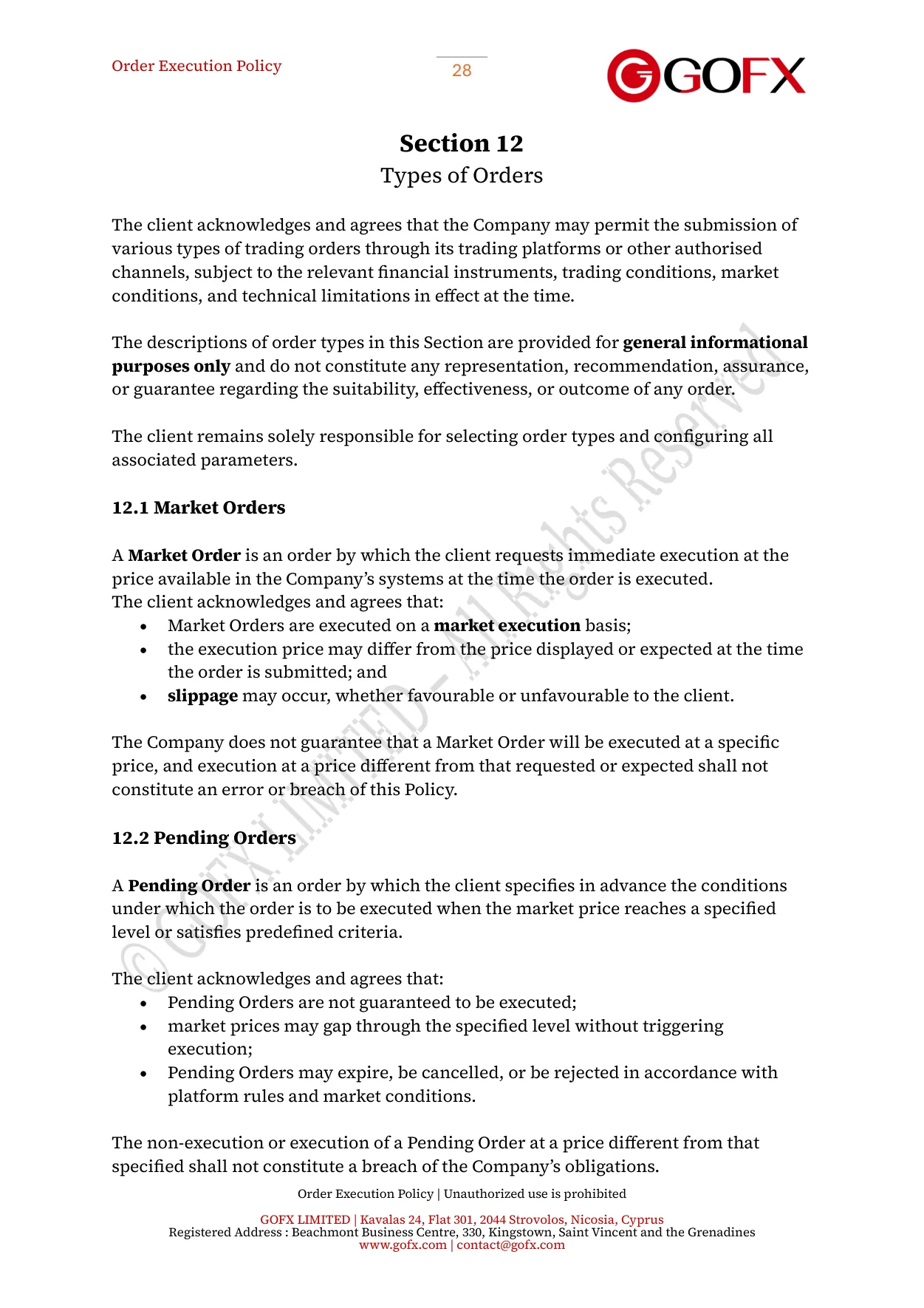 GOFX Order Execution Policy page 33