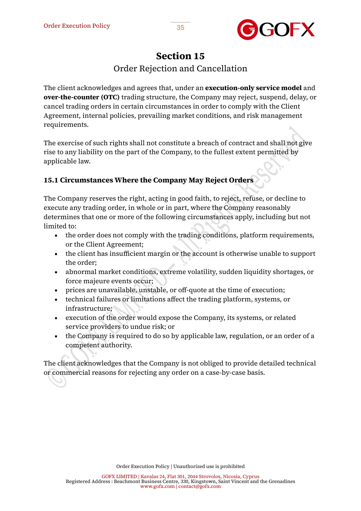 GOFX Order Execution Policy page 40