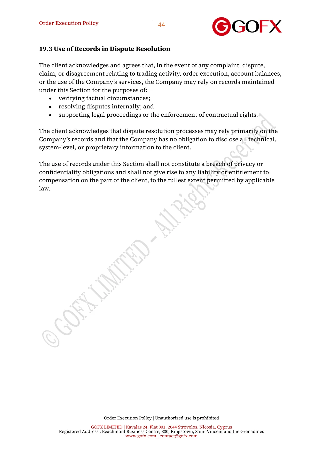 GOFX Order Execution Policy page 49
