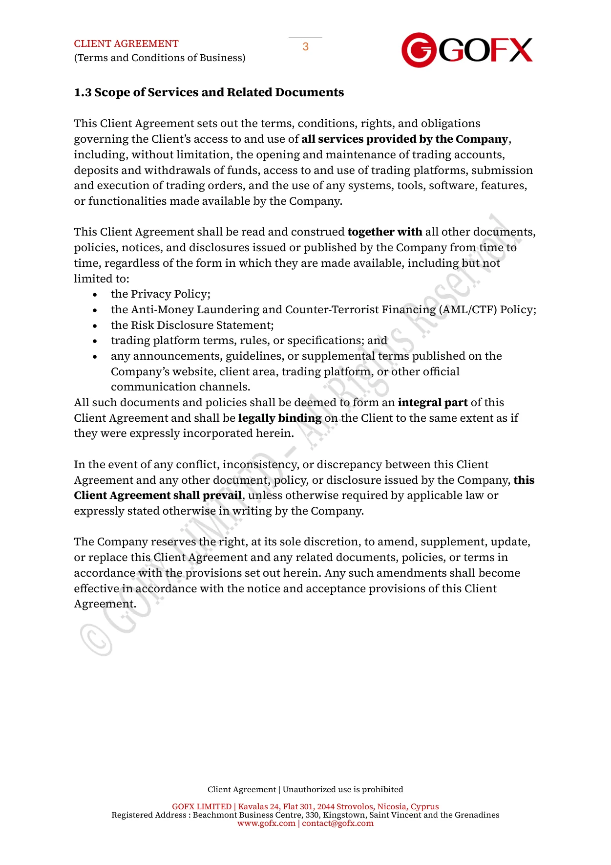 GOFX Client Agreement page 7