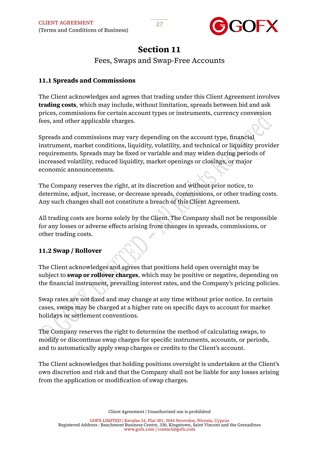 GOFX Client Agreement page 31